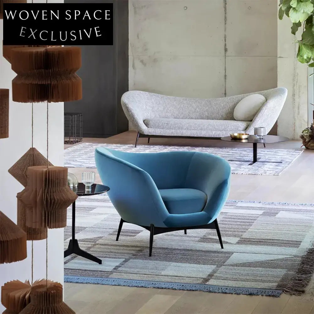 Chic Italian Design Fabric Loveseat Sofa Couch for Modern Living Room