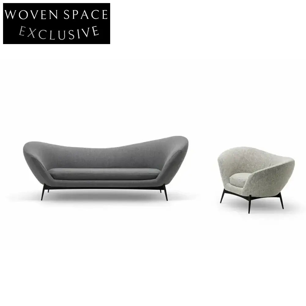 Chic Italian Design Fabric Loveseat Sofa Couch for Modern Living Room