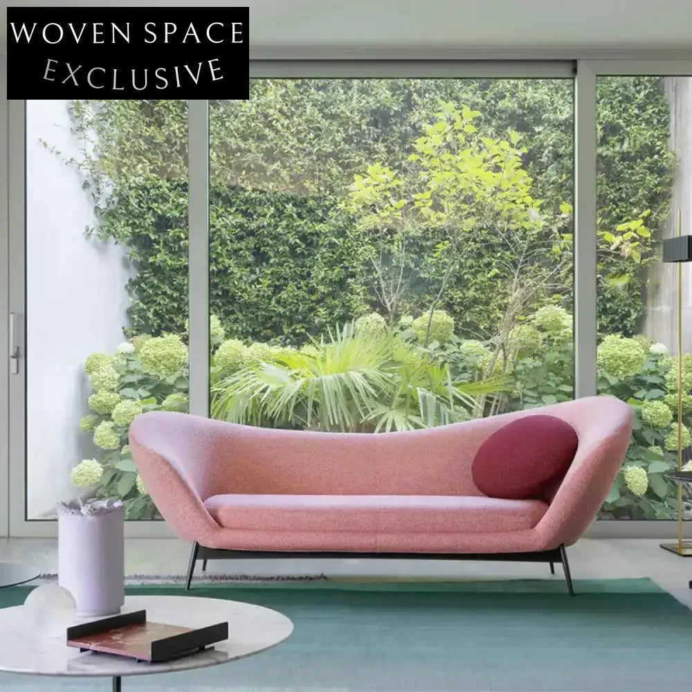 Chic Italian Design Fabric Loveseat Sofa Couch for Modern Living Room