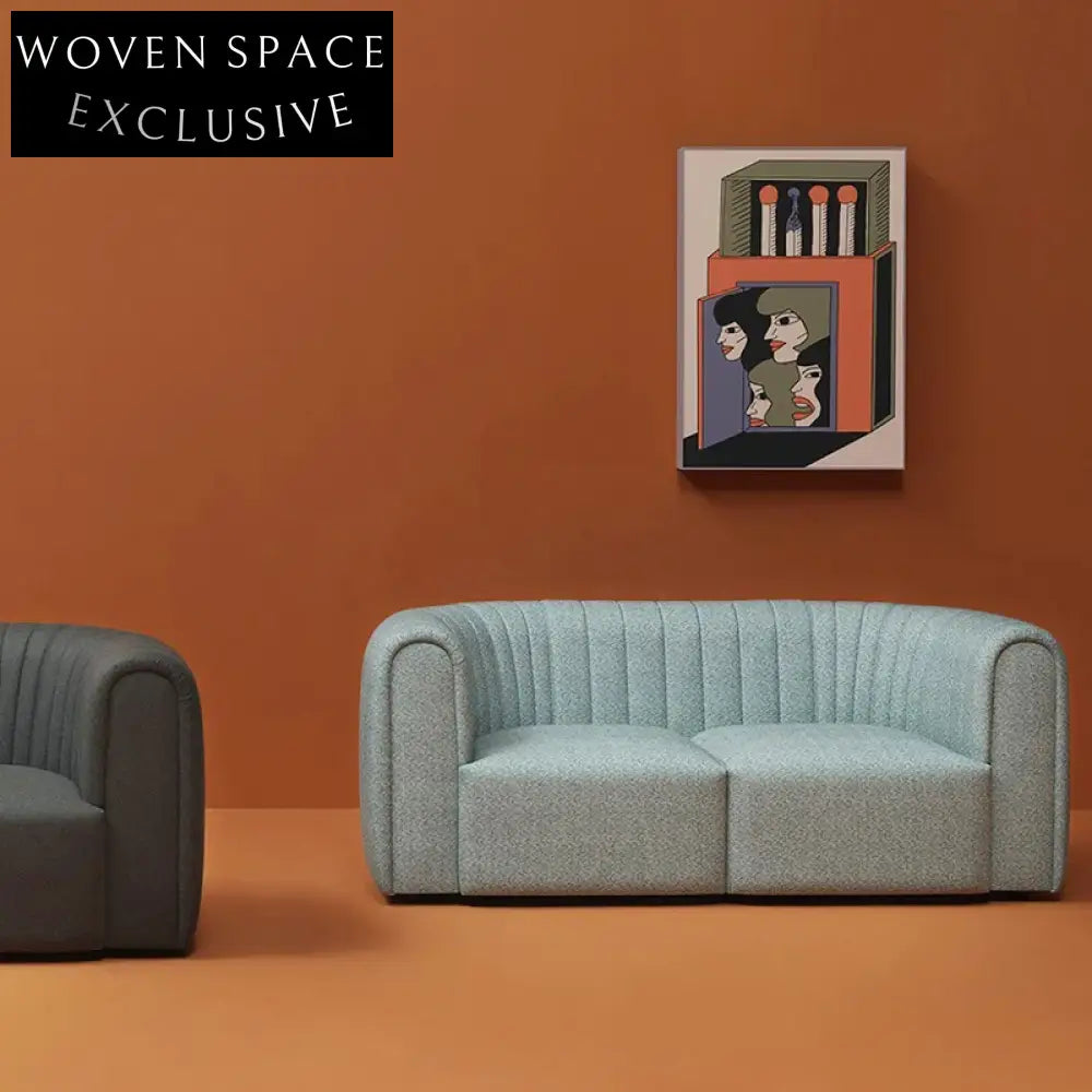 Chic Italian Design Modern Fabric Sofa Set, Solid Wood Frame, Comfortable Seating
