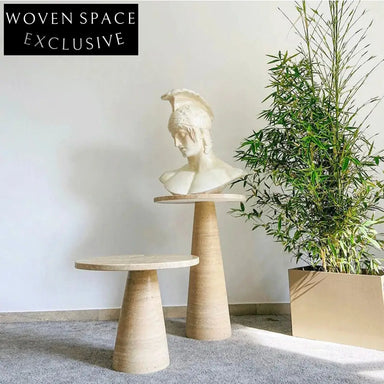 Chic Italian Design Round Marble Nesting Side Table Set for Living Room