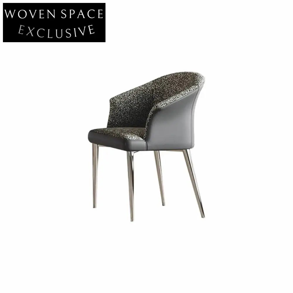 Chic Italian-Inspired Stainless Steel Frame Fabric Armrest Restaurant Dining Chair