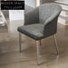 Chic Italian-Inspired Stainless Steel Frame Fabric Armrest Restaurant Dining Chair