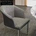 Chic Italian-Inspired Stainless Steel Frame Fabric Armrest Restaurant Dining Chair