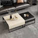 Chic Italian Luxury Stainless Steel Leather Living Room Coffee Table Set