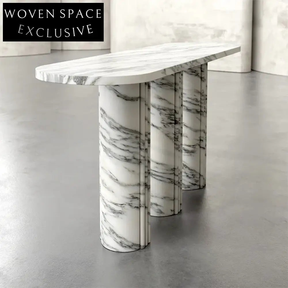 Chic Italian Minimalist Marble Console Table for Hallway & Living Room