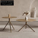 Chic Italian Minimalist Round Petal Metal Design Coffee Table Set