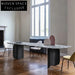 Chic Italian Terrazzo Top Modern Dining Table with Polished Steel Base