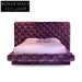 Chic Italian Velvet Upholstered King Size Double Bed for Bedroom
