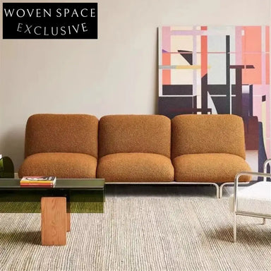 Chic Japandi Boucle Fabric Tufted 3-Seat Sectional Living Room Sofa