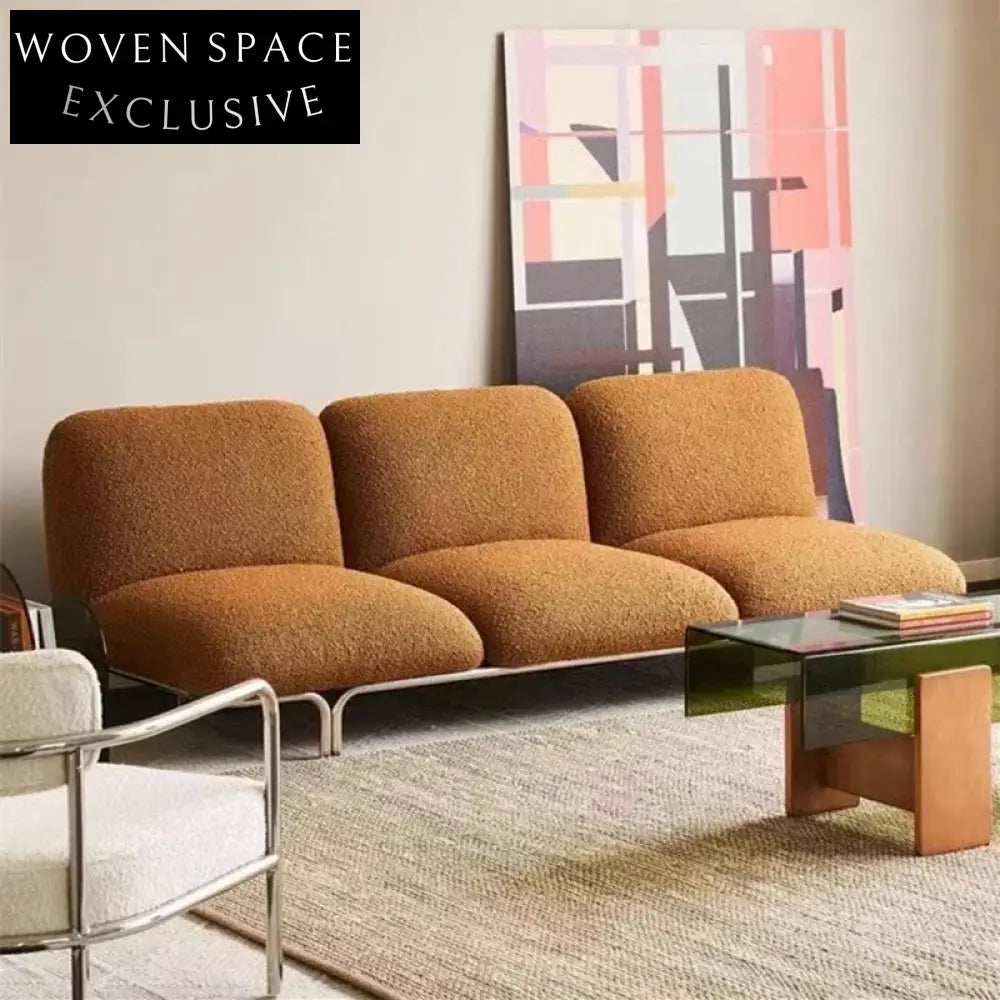 Chic Japandi Boucle Fabric Tufted 3-Seat Sectional Living Room Sofa