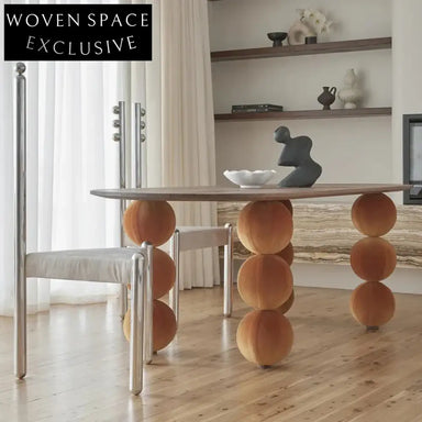 Chic Mid-Century Stainless Steel High-Back Dining Chair with Boucle Fur Seat