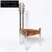 Chic Mid-Century Stainless Steel High-Back Dining Chair with Boucle Fur Seat