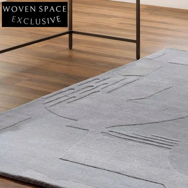 Chic Minimalist Polyester Rug - Italian Geometric Pattern, Durable Living Room Carpet