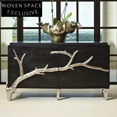 Chic Modern 3-Door Cabinet Gold Metal Legs TV Stand Sideboard Storage Console