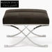 Chic Modern Fabric Ottoman Bench with Elegant Metal Cross Legs