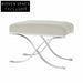 Chic Modern Fabric Ottoman Bench with Elegant Metal Cross Legs