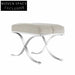 Chic Modern Fabric Ottoman Bench with Elegant Metal Cross Legs