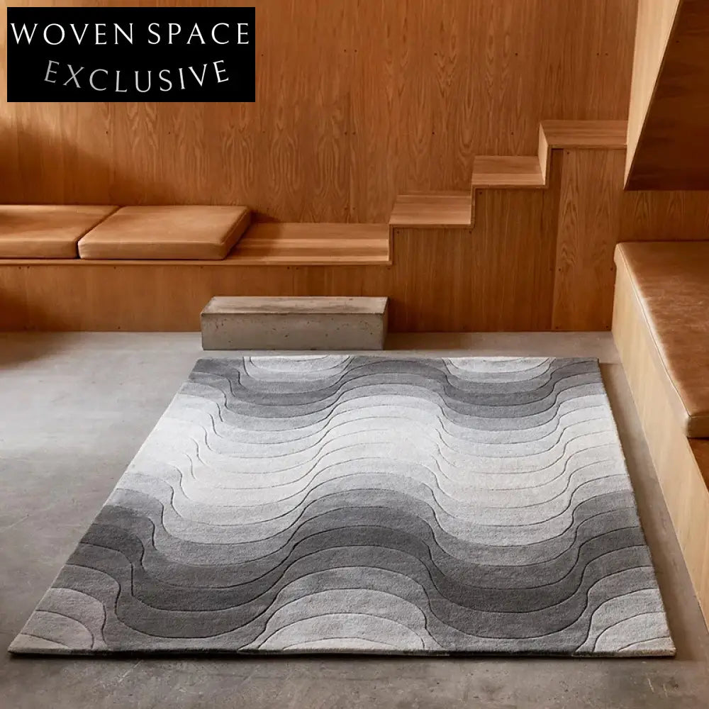 Chic Modern Geometric Polyester Area Rug for Living Room & Bedroom Decor