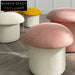Chic Modern Lamb Wool Mushroom Ottoman Stool - Cozy Round Seating