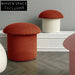 Chic Modern Lamb Wool Mushroom Ottoman Stool - Cozy Round Seating