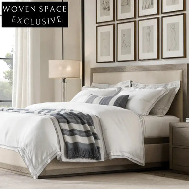 Chic Modern Linen Fabric Upholstered Wooden Bed Frame - Queen & King Sizes