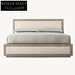 Chic Modern Linen Fabric Upholstered Wooden Bed Frame - Queen & King Sizes