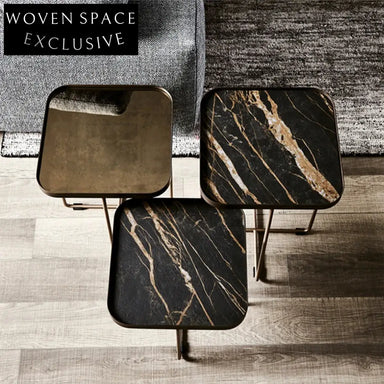 Chic Modern Metal Marble Living Room Sofa Side End Coffee Table