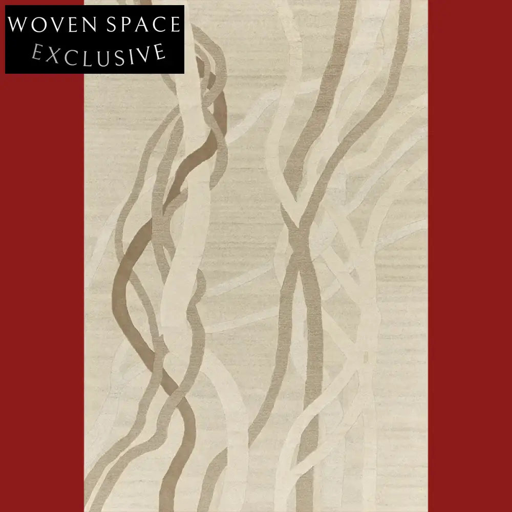 Chic Modern Minimalist Striped Polyester Living Room Area Rug