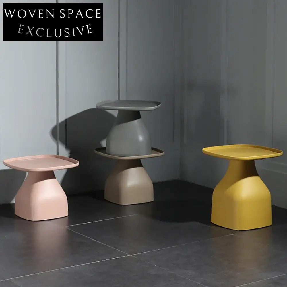 Chic Modern Plastic Side Coffee Table Set for Living Room