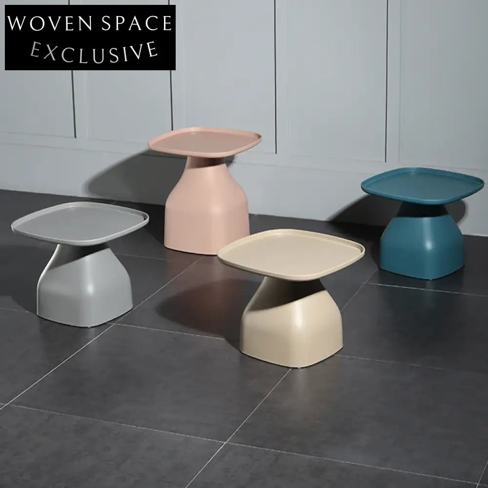 Chic Modern Plastic Side Coffee Table Set for Living Room