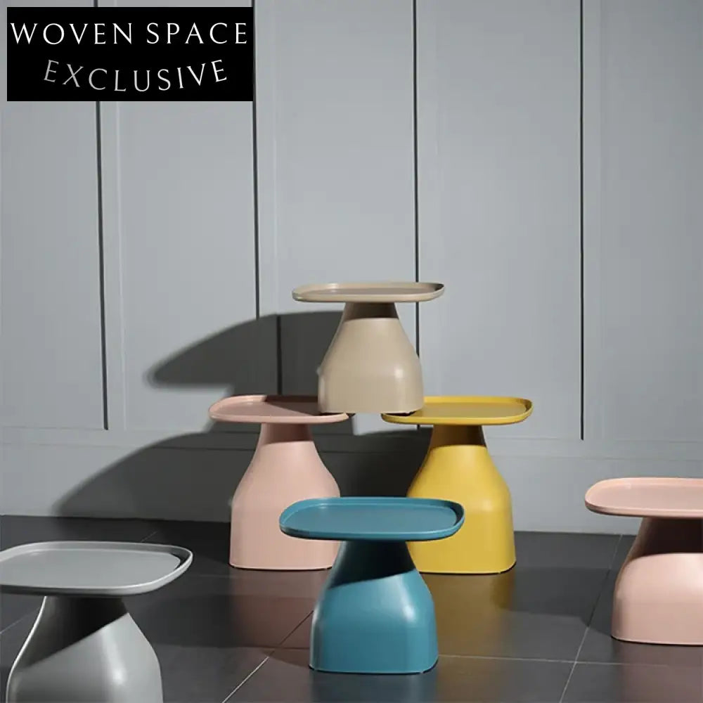 Chic Modern Plastic Side Coffee Table Set for Living Room