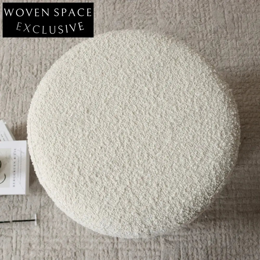 Chic Modern Plush Velvet Round Ottoman Stool