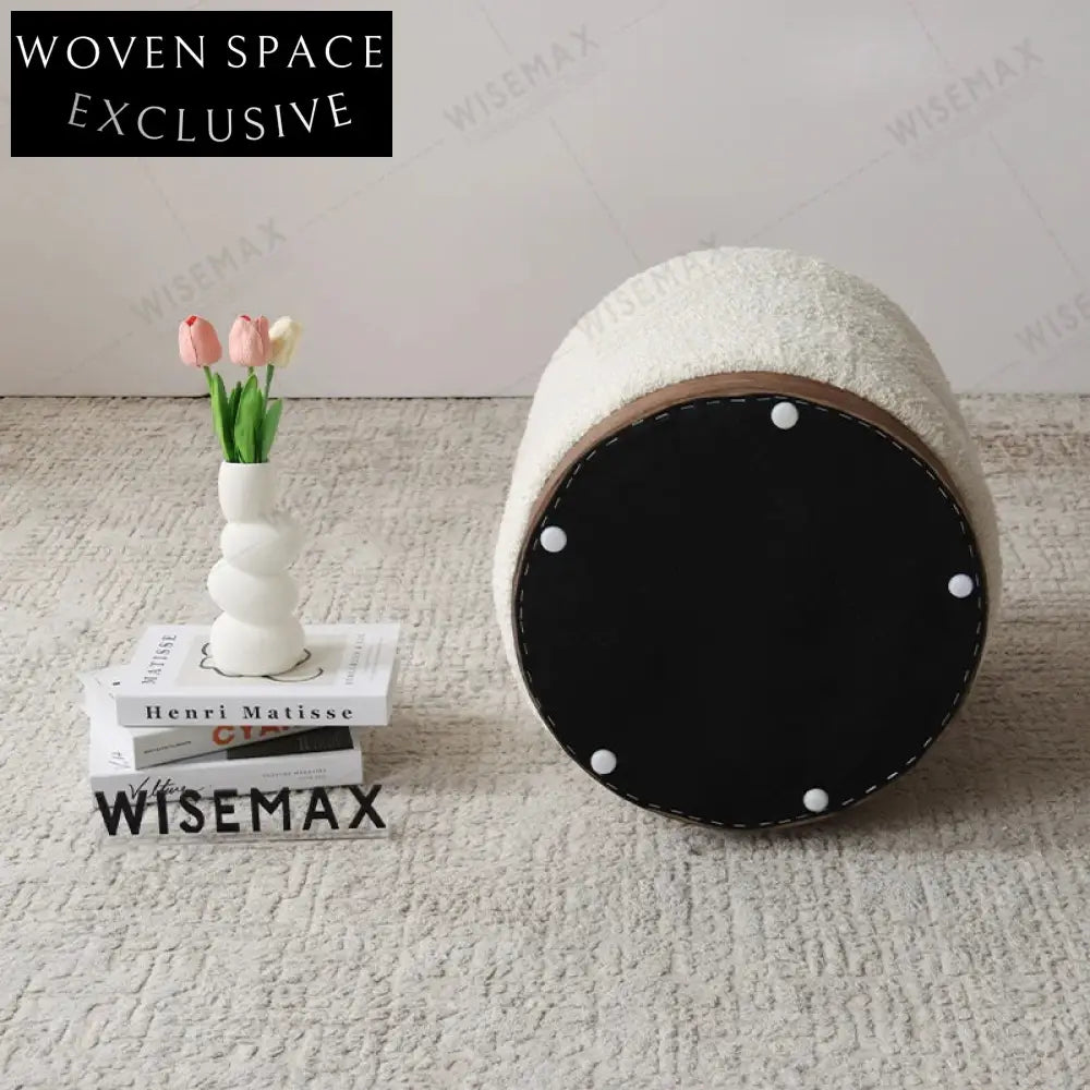 Chic Modern Plush Velvet Round Ottoman Stool