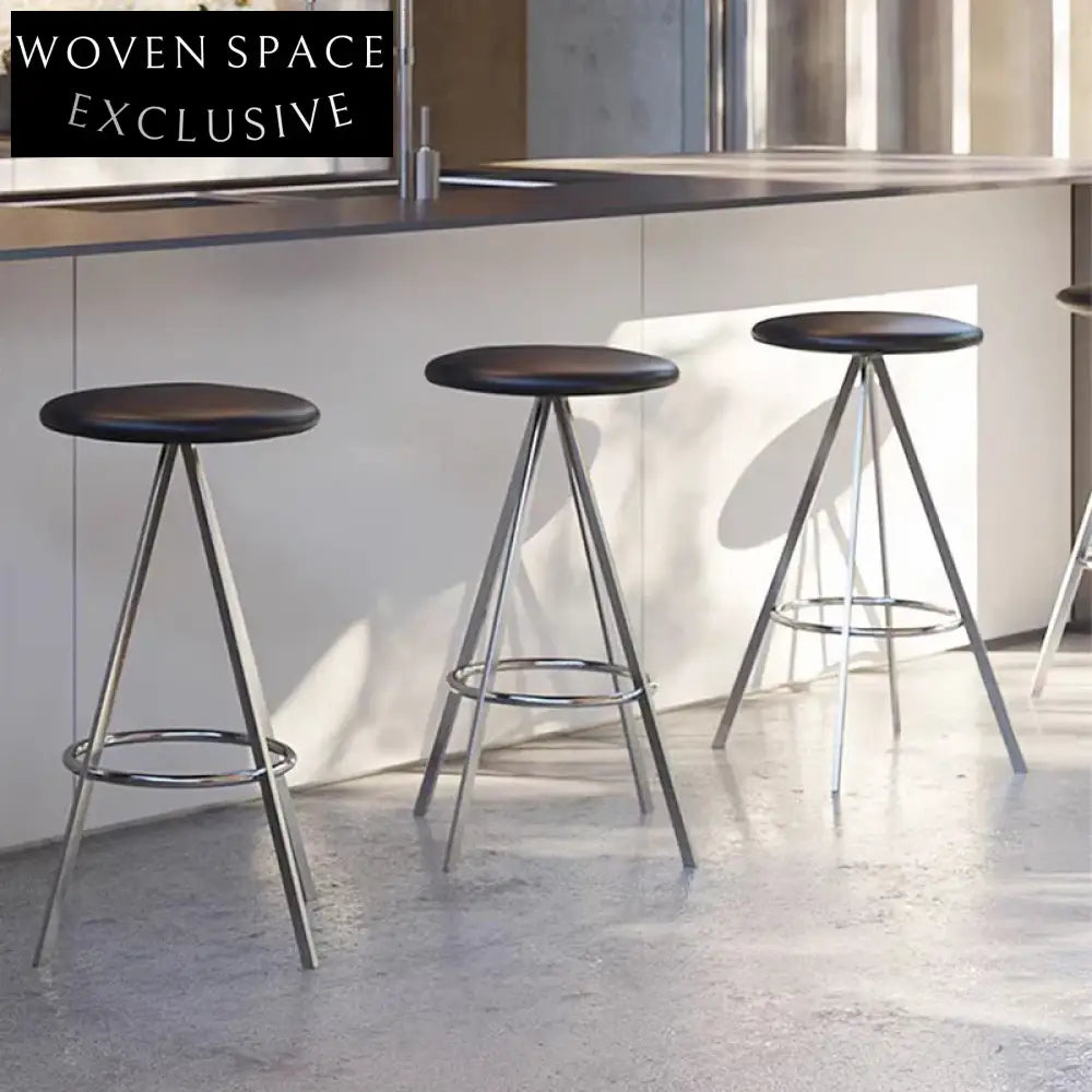Chic Modern PU Leather Bar Stool with Metal Legs and Footrest