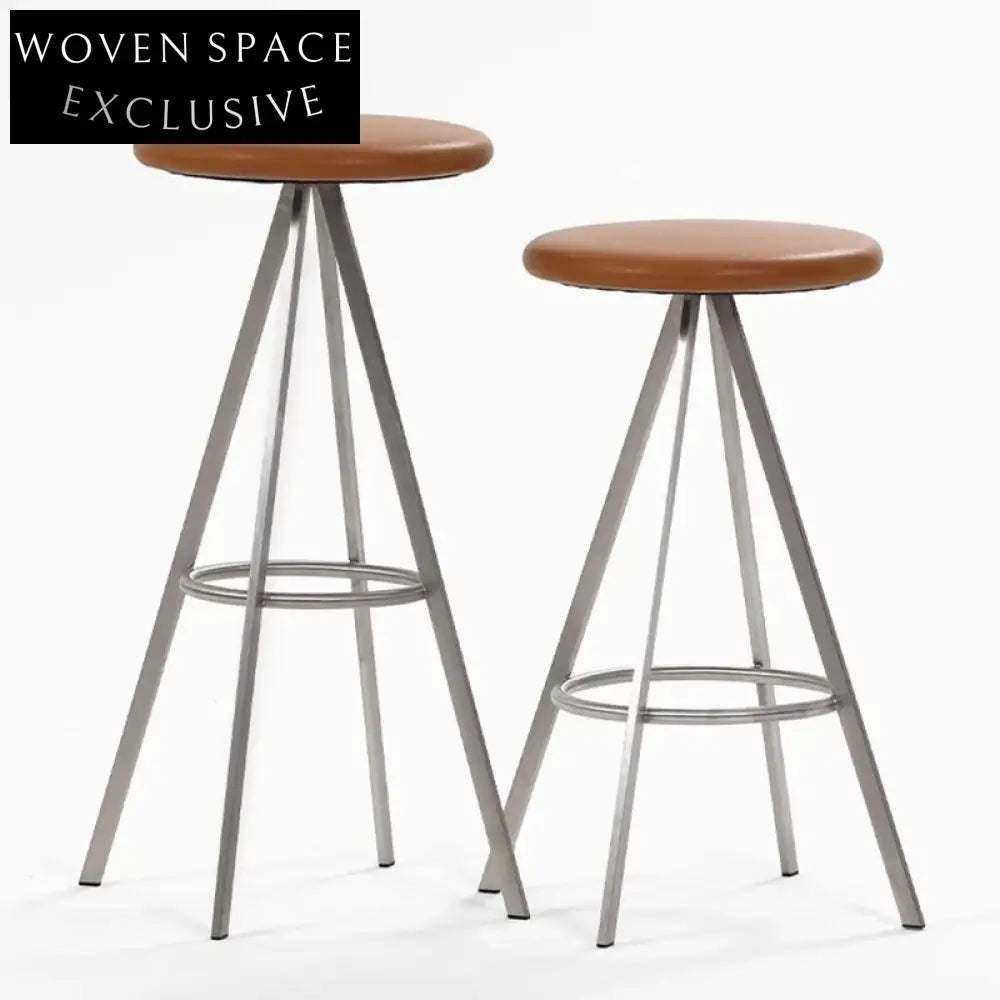 Chic Modern PU Leather Bar Stool with Metal Legs and Footrest