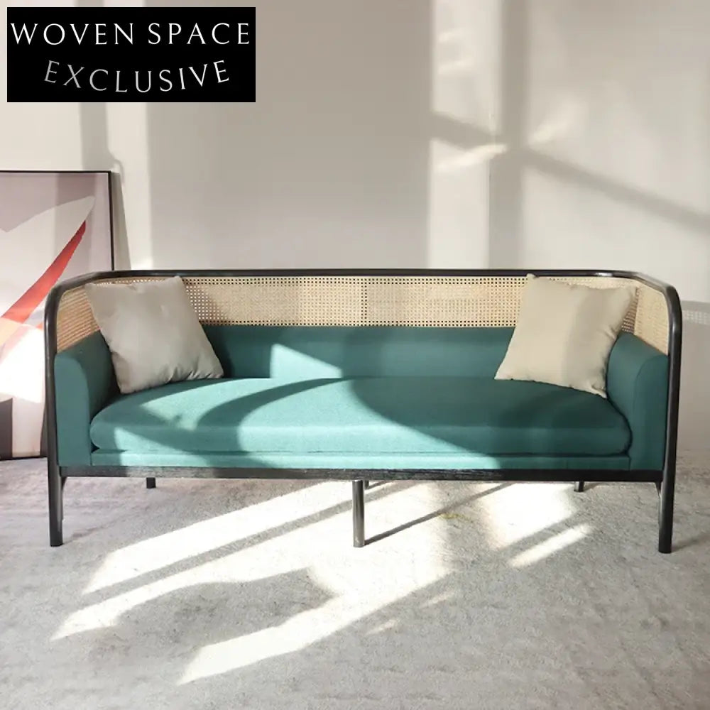 Chic Modern Rattan and Solid Wood Living Room Sofa Collection