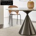 Chic Modern Round Slate Top Dining Table with Luxury Metal Base