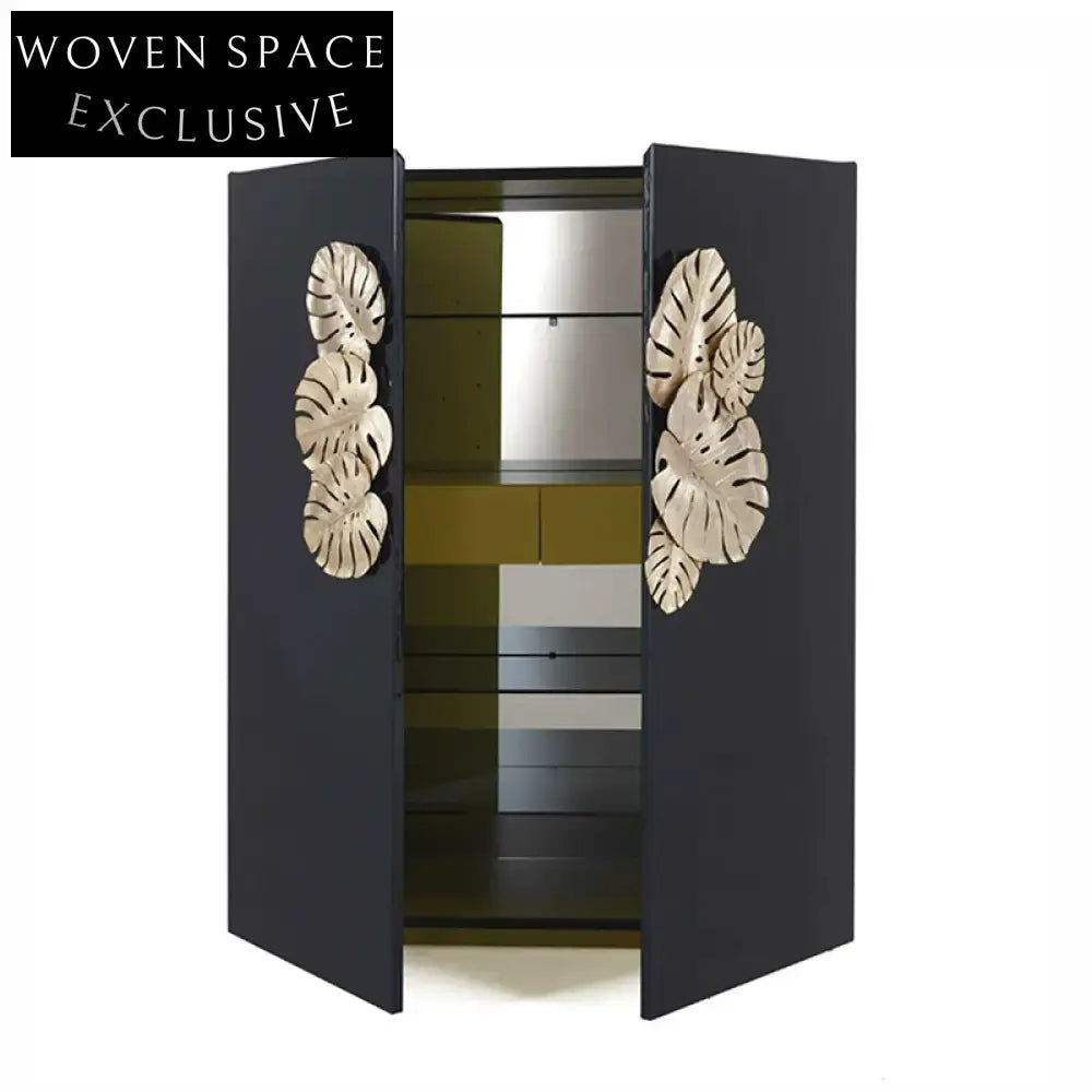 Chic Modern Solid Wood Console Cabinet for Living Room Hallway Wine Storage Sideboard