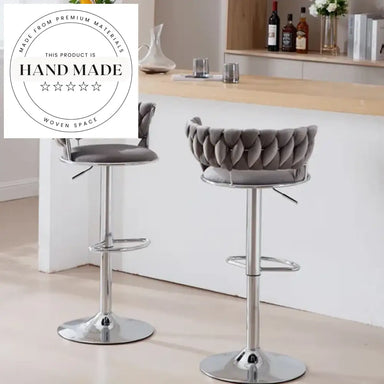 Chic Modern Velvet Upholstered Swivel Counter Height Bar Stool