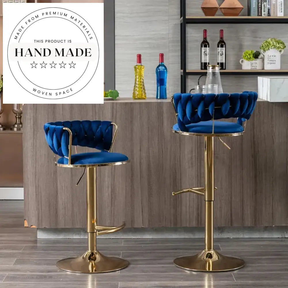 Chic Modern Velvet Upholstered Swivel Counter Height Bar Stool