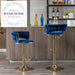 Chic Modern Velvet Upholstered Swivel Counter Height Bar Stool