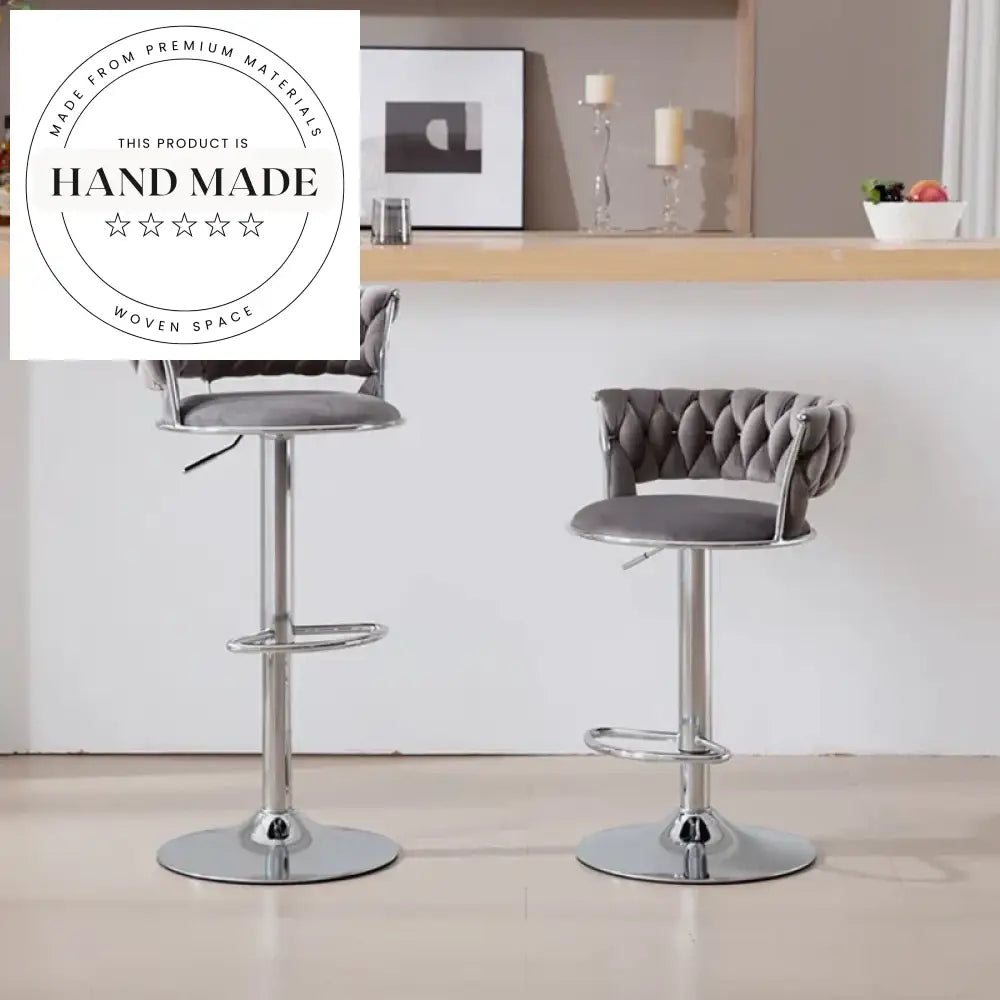 Chic Modern Velvet Upholstered Swivel Counter Height Bar Stool