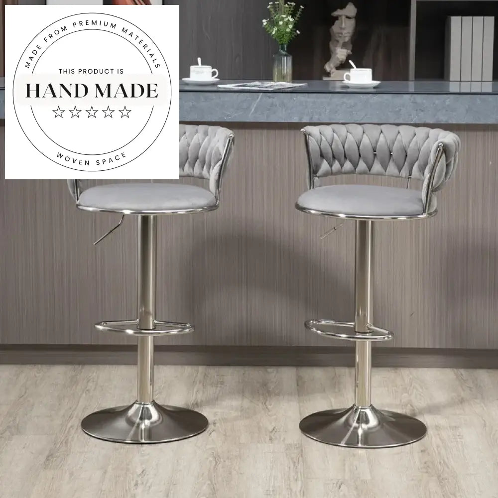 Chic Modern Velvet Upholstered Swivel Counter Height Bar Stool