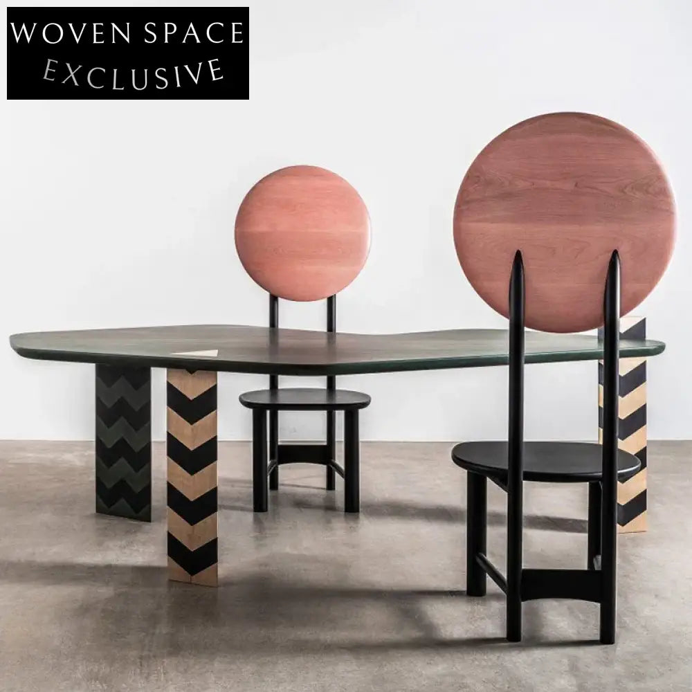 Chic Modern Wood Vanity with Arrow Top and Zebra Legs, Dressing Table