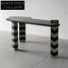 Chic Modern Wood Vanity with Arrow Top and Zebra Legs, Dressing Table