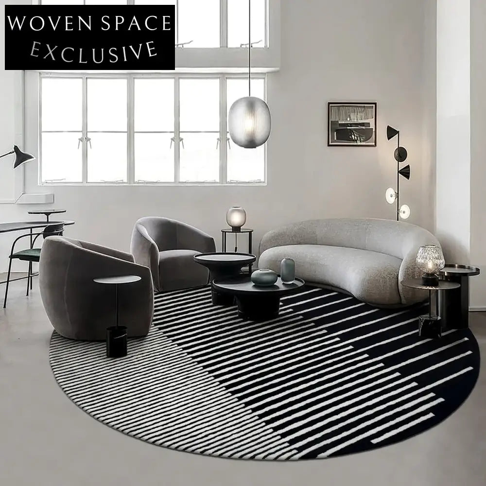 Chic Modern Wool Area Rug with Geometric Puzzle Design