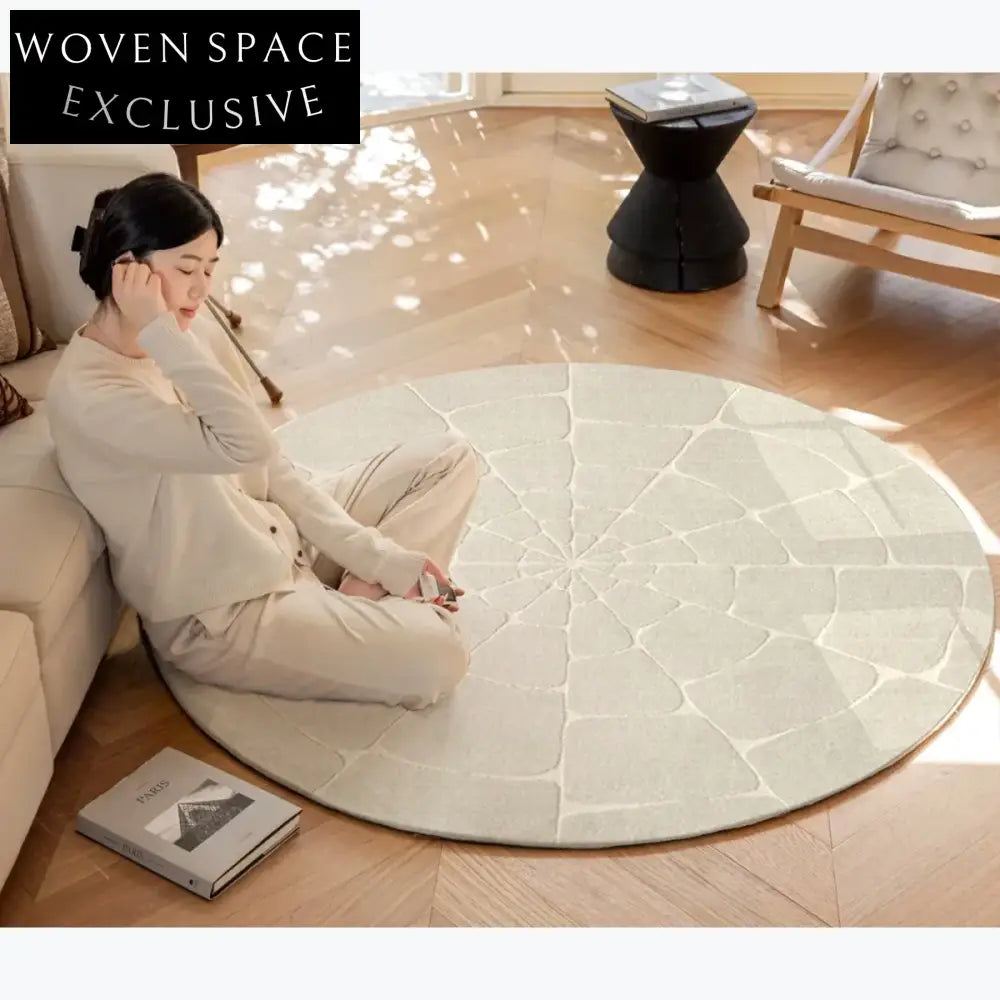 Chic Multi-Color Stripe Hand-Tufted Wool Round Area Rug for Modern Living Room Decor