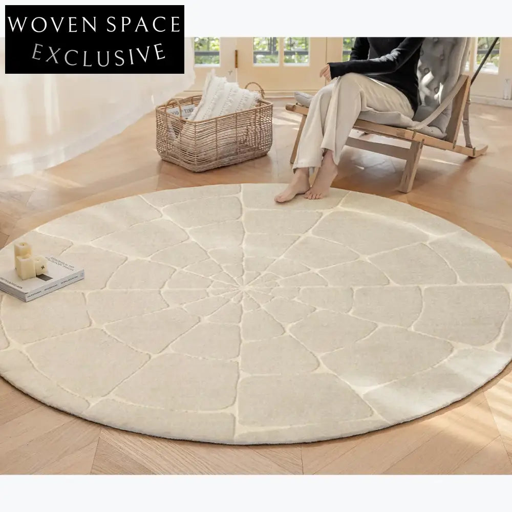 Chic Multi-Color Stripe Hand-Tufted Wool Round Area Rug for Modern Living Room Decor