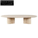 Chic Natural Travertine Stone Round Coffee, Living Room Centerpiece Table